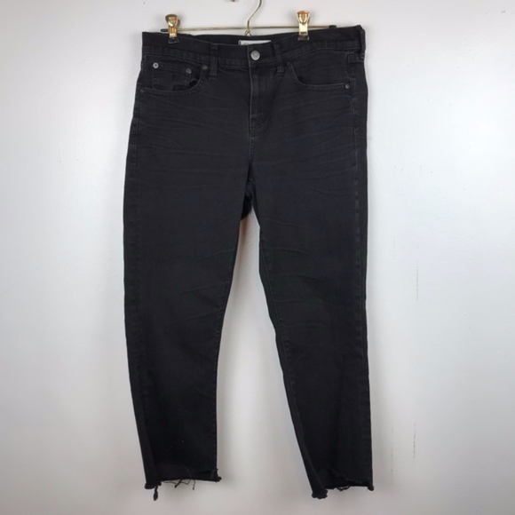 Madewell Pants - Madewell Black Slim Boyjean High Rise Crop Jeans